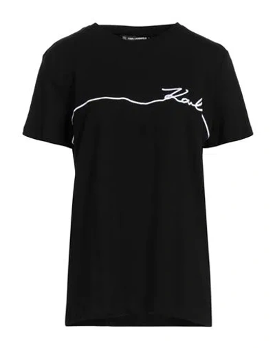 Karl Lagerfeld Woman T-shirt Black Size Xl Cotton