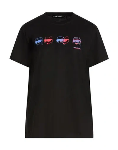 Karl Lagerfeld Woman T-shirt Black Size Xl Organic Cotton