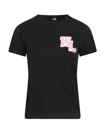 Karl Lagerfeld Woman T-shirt Black Size Xs Organic Cotton