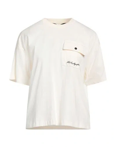 Karl Lagerfeld Woman T-shirt Cream Size L Cotton In White