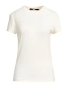 Karl Lagerfeld Woman T-shirt Cream Size L Lyocell, Elastane In White
