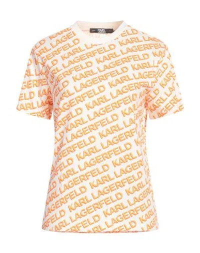 Karl Lagerfeld Woman T-shirt Cream Size L Cotton In White