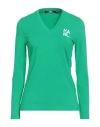 Karl Lagerfeld Woman T-shirt Green Size L Cotton, Elastane In Green
