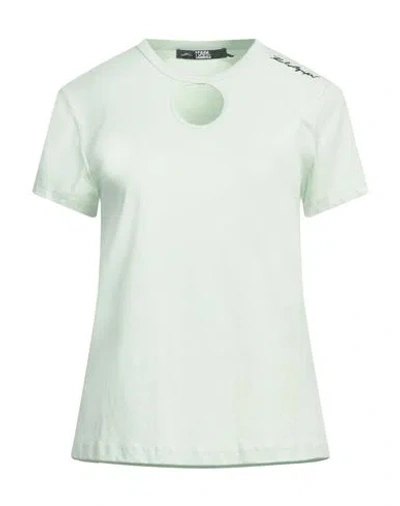 Karl Lagerfeld Woman T-shirt Light Green Size L Organic Cotton
