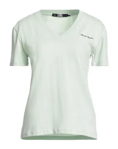 Karl Lagerfeld Woman T-shirt Light Green Size L Organic Cotton