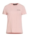 Karl Lagerfeld Woman T-shirt Pink Size L Organic Cotton