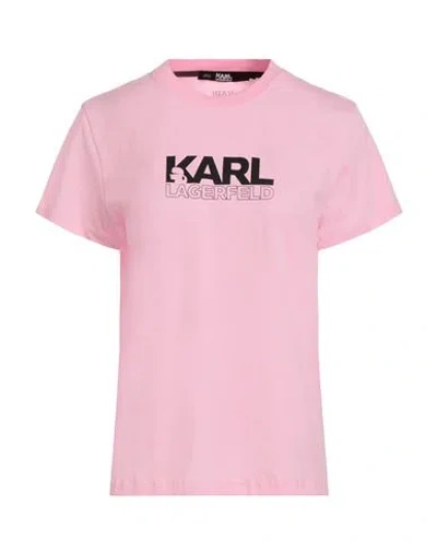 Karl Lagerfeld Woman T-shirt Pink Size M Organic Cotton