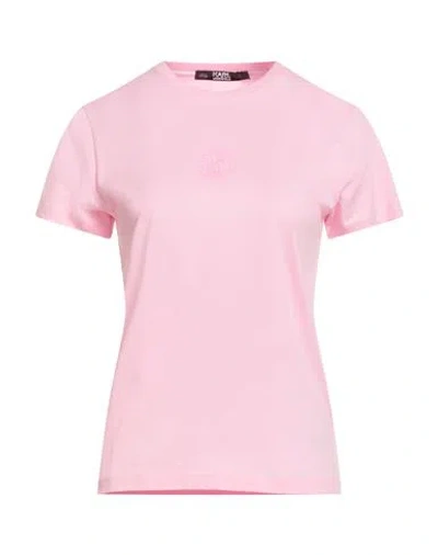 Karl Lagerfeld Woman T-shirt Pink Size S Organic Cotton