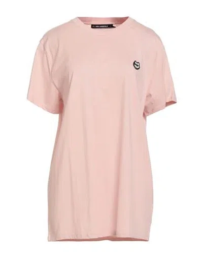 Karl Lagerfeld Woman T-shirt Pink Size Xl Cotton