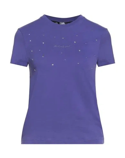 Karl Lagerfeld Woman T-shirt Purple Size Xs Organic Cotton