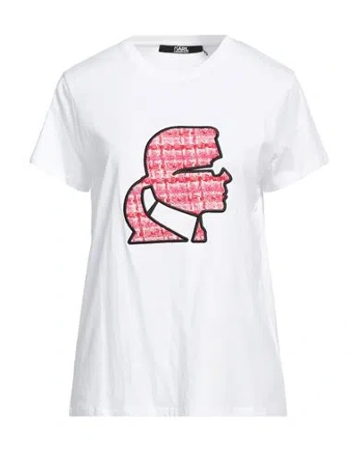 Karl Lagerfeld Ikonik-motif Organic Cotton T-shirt In White