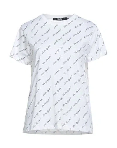Karl Lagerfeld Woman T-shirt White Size L Cotton