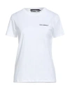 Karl Lagerfeld Woman T-shirt White Size L Organic Cotton In White