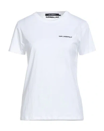 Karl Lagerfeld Woman T-shirt White Size L Organic Cotton