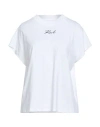 Karl Lagerfeld Woman T-shirt White Size L Organic Cotton
