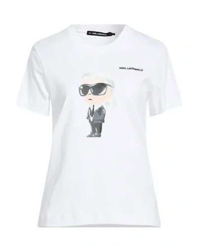 Karl Lagerfeld Woman T-shirt White Size L Organic Cotton