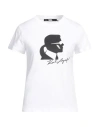 Karl Lagerfeld Cotton Silhouette Tee In White