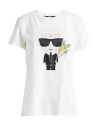 Karl Lagerfeld Woman T-shirt White Size M Cotton In White