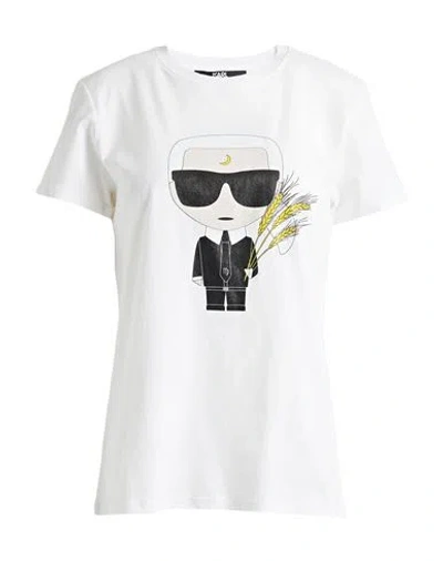 Karl Lagerfeld Woman T-shirt White Size M Cotton