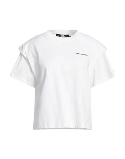Karl Lagerfeld Woman T-shirt White Size S Organic Cotton
