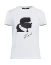 Shop Karl Lagerfeld Woman T-shirt White Size Xs Cotton, Elastane