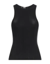Karl Lagerfeld Woman Tank Top Black Size L Lyocell, Elastane