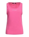 Karl Lagerfeld Woman Tank Top Fuchsia Size L Polyester, Viscose, Elastane In Pink