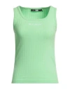 Karl Lagerfeld Woman Tank Top Light Green Size L Polyester, Viscose, Elastane