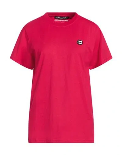 Karl Lagerfeld Woman T-shirt Garnet Size Xs Cotton In Pink