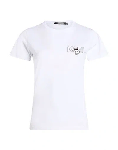 Karl Lagerfeld Woman T-shirt White Size L Organic Cotton