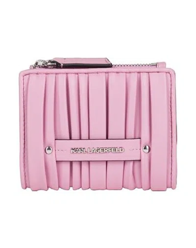 Karl Lagerfeld Woman Wallet Pink Size - Recycled Polyurethane In Pink