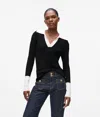 Karl Lagerfeld Monochrome Polo Shirt In Black