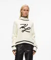 Karl Lagerfeld Logo-embroidered Ribbed Knit Sweater In White