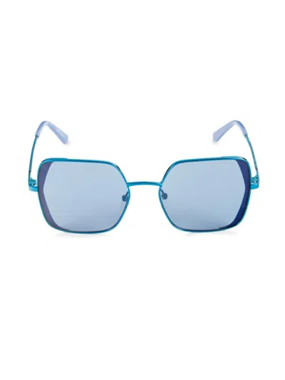 Karl Lagerfeld Women's 56mm Geometric Sunglasses In Blue