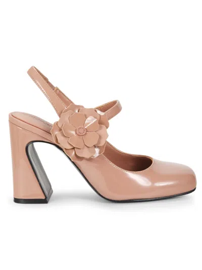 Karl Lagerfeld Women's 90mm Floral Appliqué Glossy Pumps