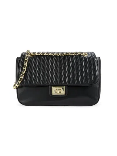 Karl Lagerfeld Women's Agyness Leather Shoulder Bag In Black