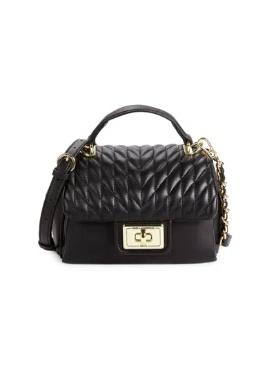 Karl Lagerfeld Women's Agyness Quilted Leather Crossbody Bag In Black
