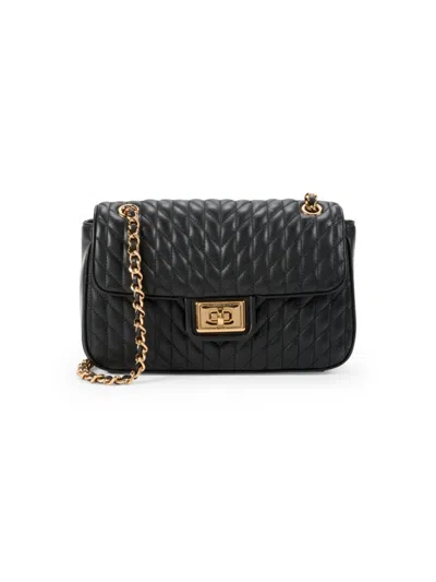 Karl Lagerfeld Women's Agyness Quilted Leather Shoulder Bag In Black