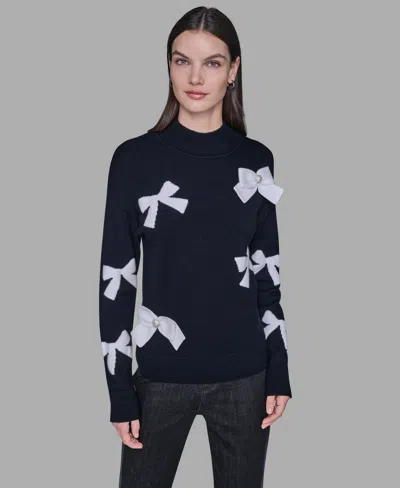 Karl Lagerfeld Women's All-over Bow Sweater In Black