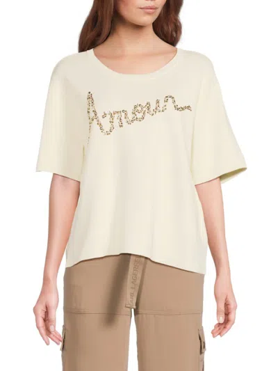 Karl Lagerfeld Women's Amour Embellished T-shirt In White
