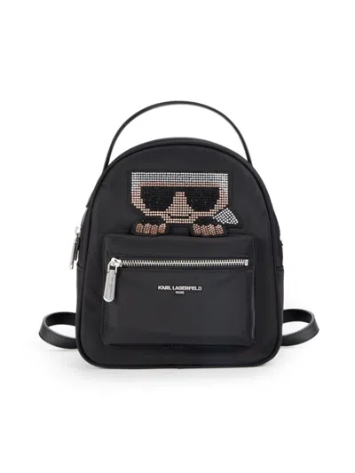 Karl Lagerfeld Women's Amour Logo Backpack In Black Stone