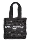 Karl Lagerfeld Women's Antibes Woven Paper Tote In Black