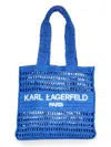 Karl Lagerfeld Women's Antibes Woven Paper Tote In Blue