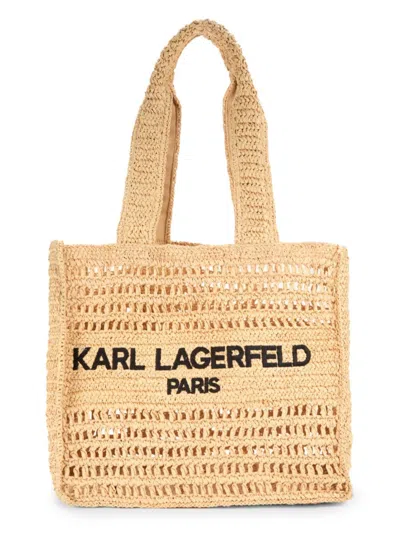 Karl Lagerfeld Women's Antibes Woven Paper Tote In Natural