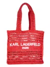 Karl Lagerfeld Women's Antibes Woven Paper Tote In Vermilion