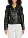 Karl Lagerfeld Women's Asymmetric Faux-leather Jacket In Black