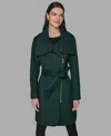 Karl Lagerfeld Women's Asymmetrical Wrap Coat In Green