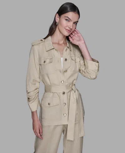 Karl Lagerfeld Women's Belted Jacket In Neutral