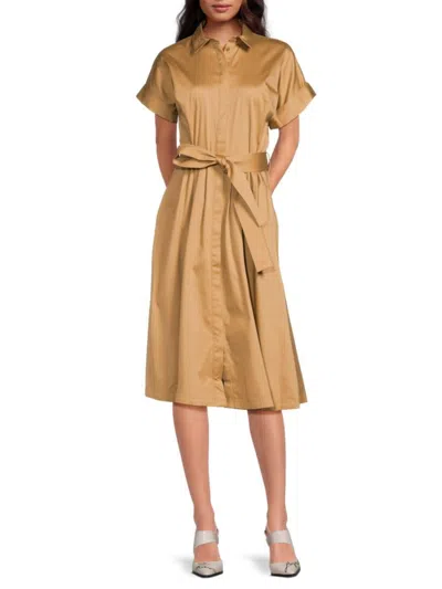 Karl Lagerfeld Women's Belted Midi Shirtdress