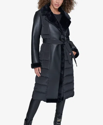 KARL LAGERFELD LONG BELTED PUFFER COAT